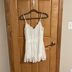 White flowy romper from Francesca’s!